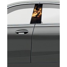 Pi Dekorasyon Araç Kapı Direk Kaplama Folyosu Desenli (Sağ Sol Takım) (2 Adet) - 22X50 cm