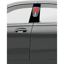 Pi Dekorasyon Araç Kapı Direk Kaplama Folyosu Desenli (Sağ Sol Takım) (2 Adet) - 22X50 cm