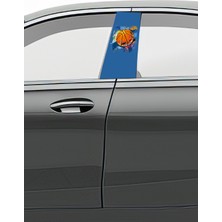 Pi Dekorasyon Araç Kapı Direk Kaplama Folyosu Desenli (Sağ Sol Takım) (2 Adet) - 22X50 cm