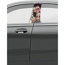 Pi Dekorasyon Araç Kapı Direk Kaplama Folyosu Desenli (Sağ Sol Takım) (2 Adet) - 22X50 cm