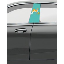 Pi Dekorasyon Araç Kapı Direk Kaplama Folyosu Desenli (Sağ Sol Takım) (2 Adet) - 22X50 cm