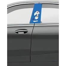 Pi Dekorasyon Araç Kapı Direk Kaplama Folyosu Desenli (Sağ Sol Takım) (2 Adet) - 22X50 cm