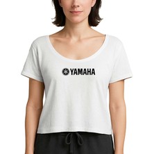 Zepplin Giyim Yamha Logotext Beyaz Kadın Tişört