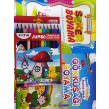 Kalın Boyama Kitabı 2 Adet -Örnekli (Jumbo Boya Kalemi Hediyeli)