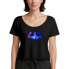 Zepplin Giyim Muhammed Ali Galaksi Siyah Kadın Tişört