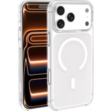 Roketcim Apple iPhone 17 Pro Max Kılıf Wireless Şarj Özellikli Şeffaf Orjin Kapak