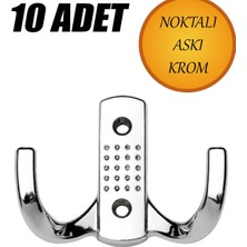 Nublado Noktalı  Askı Krom Küçük Dolap Elbise Havlu Askısı 10-Adet