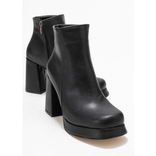 Ccway Kadın Platform Taban Bot Siyah Cilt