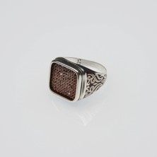 Silvalli 702B Kırmızı Zirkon Gümüş Yüzük