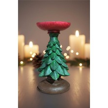 Yılbaşı Ağacı Formlu Seramik Mumluk