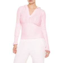 F21 Kapüşonlu Örgü Kazak