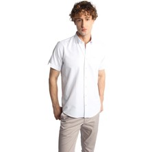 İGS Erkek Mavi Regularfit / Rahat Kalıp Düğmeli Yaka Gömlek Kısa Kol