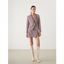 Lc Waikiki Yeni Sezon Beli Fermuarlı Ekose Kadın Tüvit Şort Etek