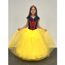 Butik Happy Kids Kız Çocuk Kostüm Kasnaklı Pamuk  Prenses Düşük Omuz Detaylı  Prenses 3-8 Yaş