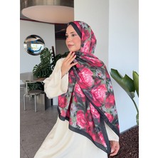 Mira İpek Desenli Pamuk Soft Şal Mena Serisi Kırmızı Siyah PS89