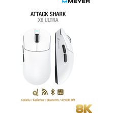 Meyer Gaming Attack Shark X8 Ultra PAW3950MAX Tri-Mode 8k Kablosuz Gaming Mouse