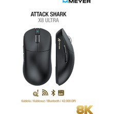 Meyer Gaming Attack Shark X8 Ultra PAW3950MAX Tri-Mode 8k Kablosuz Gaming Mouse