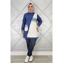 Pys Giyim Kadın Kombinli Taş ve Fermuar Detaylı Tesettür Tunik