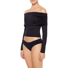 F21 Şekillendirici Madonna Yaka Bluz