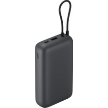 Xiaomi Powerbank 20000 mAh Dahili Type-C Kablolu 22.5W Hızlı Taşınabilir Şarj Cihazı - Koyu Gri