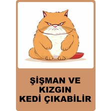 Chicart Design Studio Şişman ve Kızgın Dijital Uv Folyo Yapışkan Baskı Uyarı Etiket Sticker 25X35