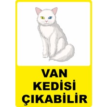 Chicart Design Studio Van Kedisi Çıkabilir Dijital Uv Folyo Yapışkan Baskı Uyarı Etiket Sticker 25X35