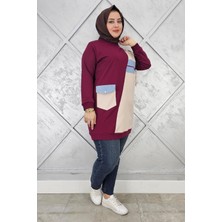 Pys Giyim Kadın Kombinli Taş ve Fermuar Detaylı Tesettür Tunik