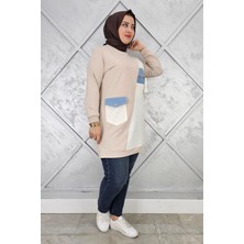 Pys Giyim Kadın Kombinli Taş ve Fermuar Detaylı Tesettür Tunik