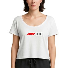 Z zepplin F1 Audi Logo Beyaz Kadın Tişört