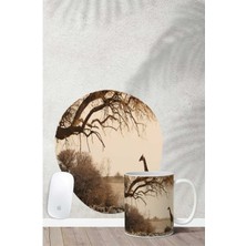 Zürafa Desenli Bilek Destekli Mouse Pad Kupa Seti