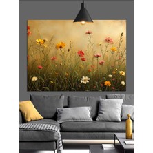 Artmeg Kır Çiçekleri Yaz Tarlası Dekoratif Kanvas - Mdf Ahşap Tablo