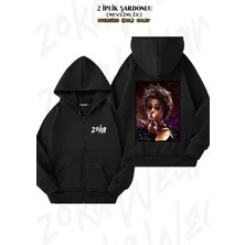 Unisex Fight Club (Tyler Durden) V4 Baskılı Oversize Sırt Baskılı Fermuarlı Kapşonlu Hırka