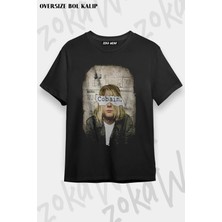 Unisex Oversize Kalıp Paper Nirvana Kurt Cobain T Tasarım Baskılı Tshirt