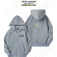 Unisex Fight Club (Tyler Durden) Baskılı Oversize Sırt Baskılı Fermuarlı Kapşonlu Hırka