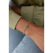 Yavuz Kuyumculuk 14 Ayar Altın Doc Zincir Yonca Bileklik