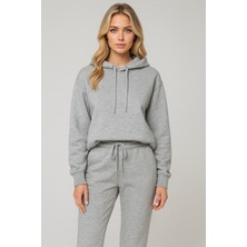 Giyim Dünyası Kadın Paça Lastik Üç Ip Şardonlu Lopez Eşofman Altı Gri