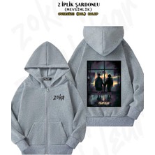 Unisex Fight Club (Tyler Durden) Poster Baskılı Oversize Sırt Baskılı Fermuarlı Kapşonlu Hırka