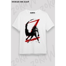 Unisex Oversize Kalıp Zorro Instrument Tasarım Baskılı Tshirt