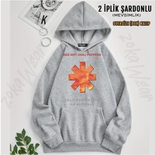 Red Hot Chili Peppers Baskılı Kapüşonlu Oversize Sweatshirt (2 Iplik)