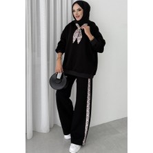 İlkimay.com Fularlı Üç Iplik Ikili Takım 1654 - Siyah