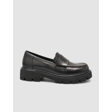 Cabani %100 Hakiki Deri Siyah Kadın Loafer