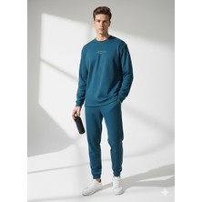 Ribana Classic Unısex Fitilli Bisiklet Yaka Uzun Kollu Baskılı 2'li Takım