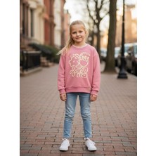 Zekids Kız Çocuk Pamuklu Çiçek Desenli Sweatshirt