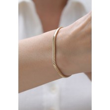 Yavuz Kuyumculuk 14 Ayar Altın Italyan Balık Sırtı Bileklik