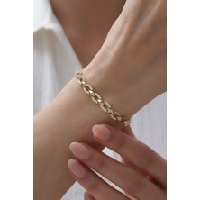 Yavuz Kuyumculuk 14 Ayar Altın Asimetrik Modern Bileklik