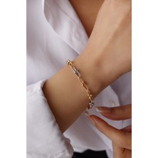 Yavuz Kuyumculuk 14 Ayar Altın Üç Renk Mariner Bileklik