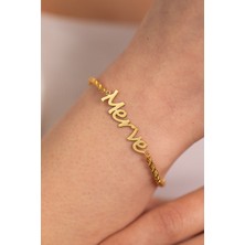 Yavuz Kuyumculuk 14 Ayar Altın Halat Burgu Isim Bileklik