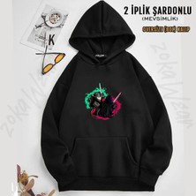 Unisex Star Wars Işın Kılıcı Kedi Baskılı Kapşonlu Sweatshirt (2 Iplik)