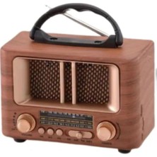Retro Ahşap Görünümlü Şarjlı Radyo – Fm/am/sw Çoklu Frekans – Taşınabilir Bluetooth Usb/tf Mp3 Çalar – Vintage Tasarım