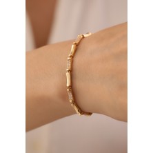 Yavuz Kuyumculuk 14 Ayar Altın Yarı Taşlı Kemik Bileklik